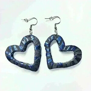 Metallic  heart hoop earrings ✦ lightweight, unique, and handmade ✦